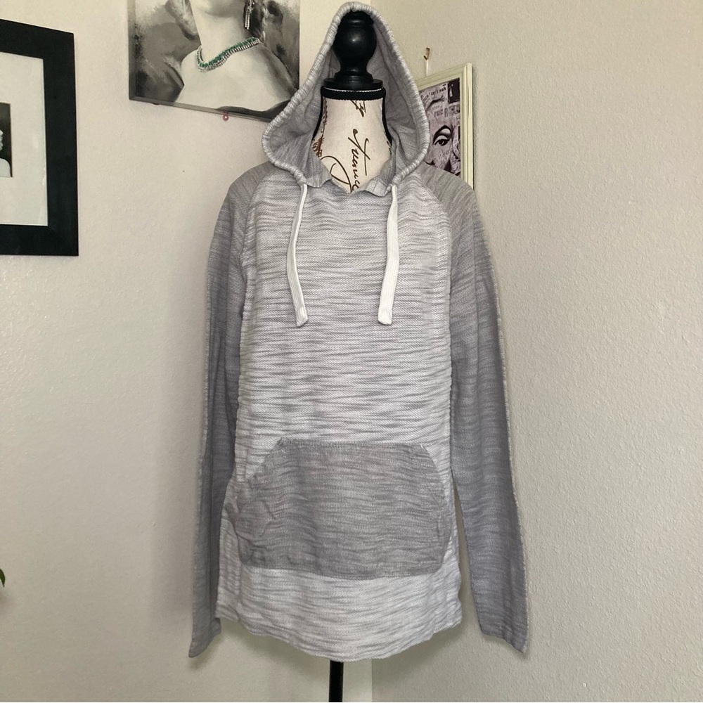 Alexander Julian Gray and White Knit Fabric Hoodie